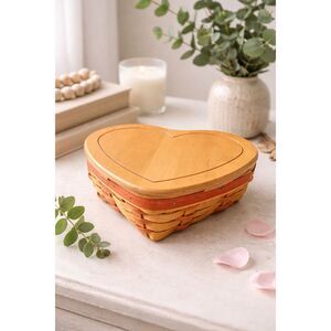 2000 Longaberger Little Love Sweetheart Heart Shaped Basket Liners & Protector